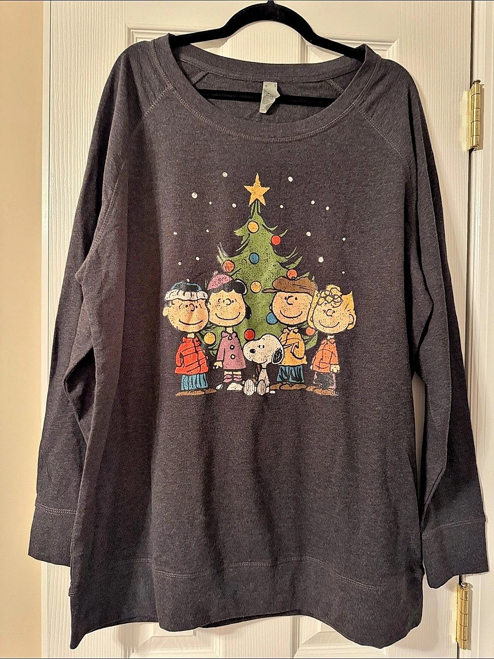Instant Message Peanuts Christmas Tree Graphic Long Sleeve 3XW